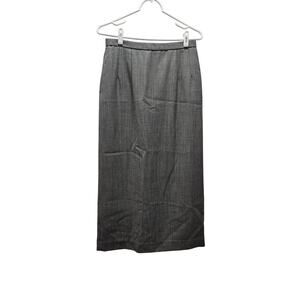 Vintage Pendleton 100% Virgin Wool Longline Midi Skirt Black White 33" USA Sz 6